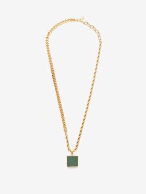 Crystal Haze - Quartz & 18kt Gold-plated Necklace - Womens - Green Multi