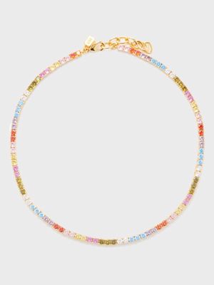 Crystal Haze - Serena Cubic Zirconia & 18kt Gold-plated Necklace - Womens - Rainbow