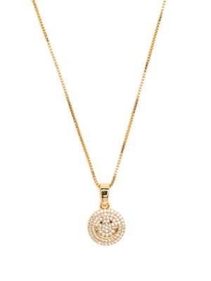 Crystal Haze Smiley-pendant necklace - Gold