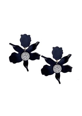 Crystal Lily Clip-On Earrings