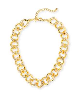Crystal-Link Necklace, 22"L