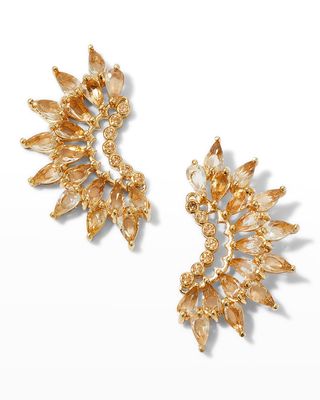 Crystal Madeline Crescent Earrings, Gold