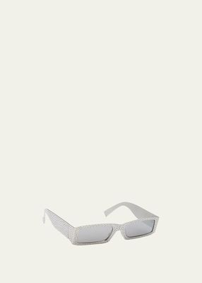 Crystal Metal Ally Rectangle Sunglasses