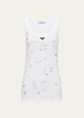Crystal Ribbed Tank Top