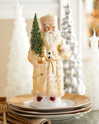 Crystal Snowflake Santa Figurine