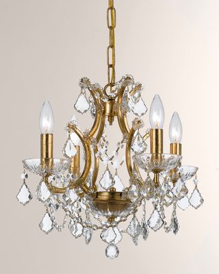 Crystorama Filmore Four-Light Elements Crystal Gold Mini Chandelier