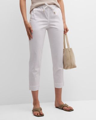 Cubano Cropped Skinny Cotton Drill Trousers