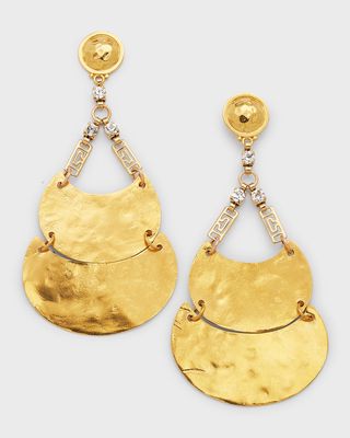 Cubic Zirconia and Gold Drop Earrings