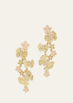 Cubic Zirconia Butterfly and Flower Statement Earrings