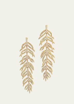 Cubic Zirconia Palm Leaves Earrings