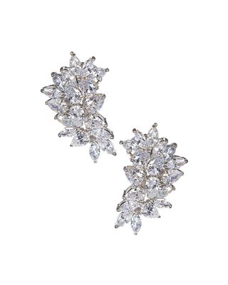 Cubic Zirconia Pear & Marquise Cluster Earrings