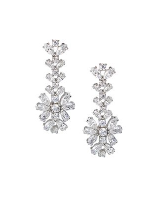 Cubic Zirconia Round & Marquise Drop Earrings
