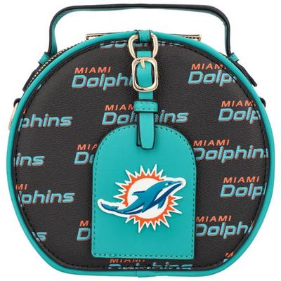 CUCE Black Miami Dolphins Repeat Logo Round Bag