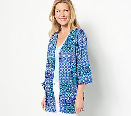 Cuddl Duds Cool & Airy Ultra Open-Front Patch Pocket Wrap