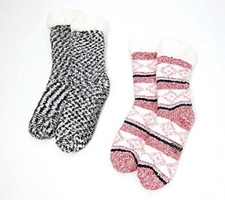 Cuddl Duds Faux Sherpa Cozy Lined Socks Set of 2