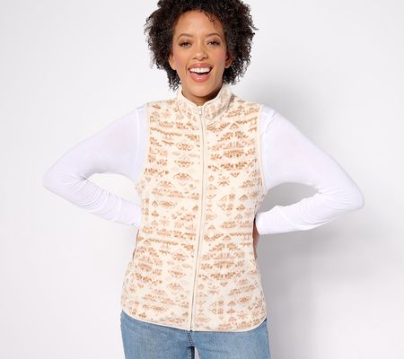 Cuddl Duds Fleece with Stetch Zippered Vest with Pockets