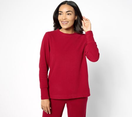 Cuddl Duds Ribbed Fleece Puff Sleeve Pullover