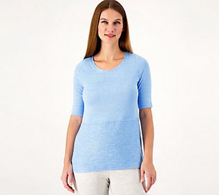 Cuddl Duds Seriously Soft Elbow Sleeve Top