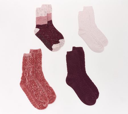 Cuddl Duds Set of 4 At Home & On the Go Socks