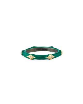 Cuento Enamel Diamond Crivelli Ring, Size 6.5