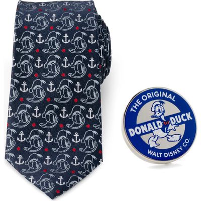 Cufflinks, Inc. Donald Duck Pin & Tie Set in Blue Multi 