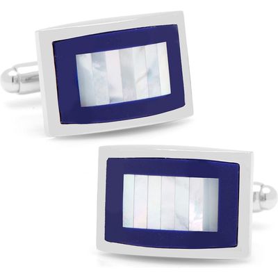 Cufflinks, Inc. Rectangle Mother-of-Pearl & Lapis Cuff Links in Blue 