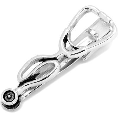 Cufflinks, Inc. Stethoscope Tie Clip in Silver 