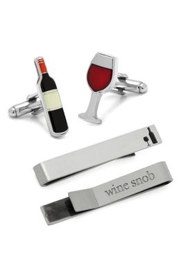 Cufflinks, Inc. Wine Snob Tie Bar & Cuff Links Set in Multi 