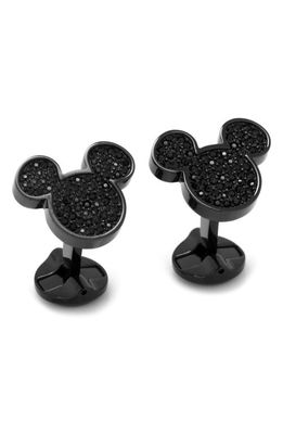 Cufflinks, Inc. x Disney Mickey Crystal Cuff Links in Black 