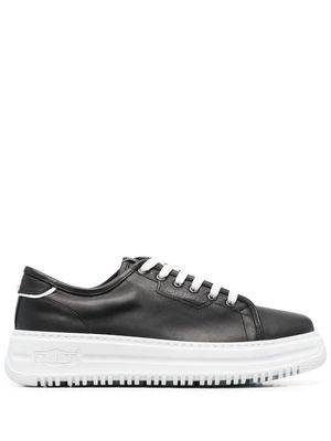 Cult chunky-soled leather sneakers - Black