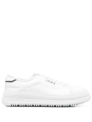 Cult chunky-soled leather sneakers - White