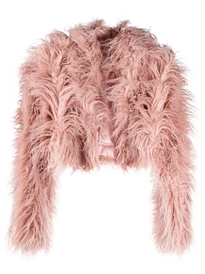 Cult Gaia Adda cropped faux-fur jacket - Pink