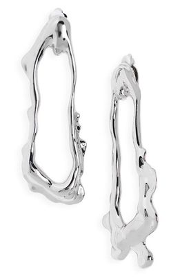 Cult Gaia Aminah Clip-On Drop Earrings in Shiny Silver