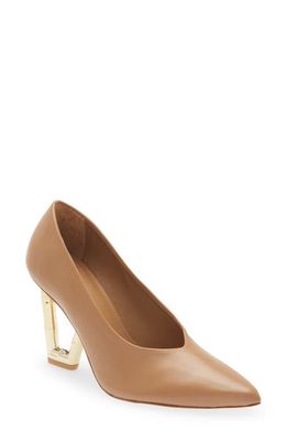 Cult Gaia Aster Pointed Toe Pump in Camel