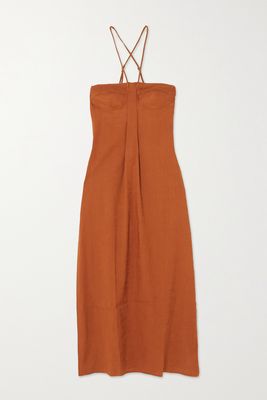 Cult Gaia - Breanna Open-back Linen-blend Maxi Dress - Brown