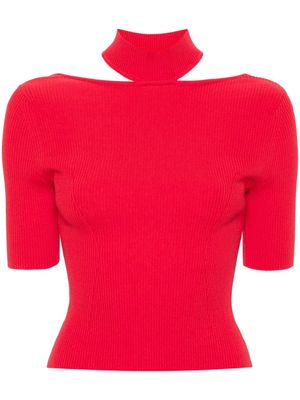 Cult Gaia Brianna ribbed knitted top - Red