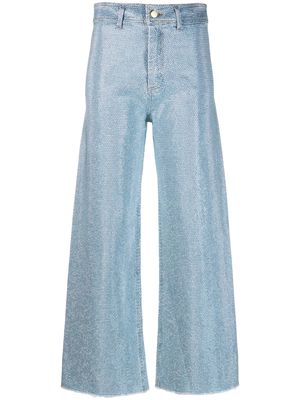 Cult Gaia crystal-embellished denim jeans - Blue
