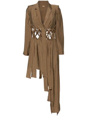 Cult Gaia Elena cut-out asymmetric dress - Brown