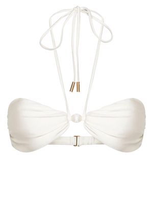 Cult Gaia Euphrasia beaded bikini top - White