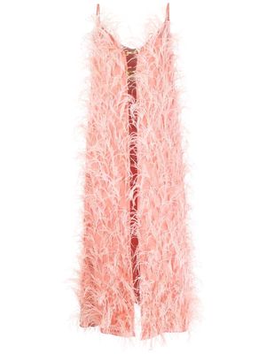 Cult Gaia feather open-front tunic - Pink
