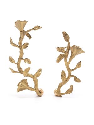 Cult Gaia floral brushed-effect earrings - Gold