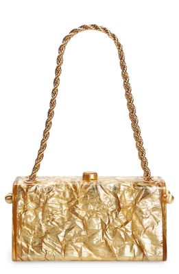 Cult Gaia Hajar Box Frame Shoulder Bag in Gold
