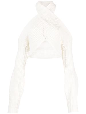 Cult Gaia halterneck knitted jumper - White