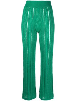 Cult Gaia high-waisted ribbed-knit pants - Green