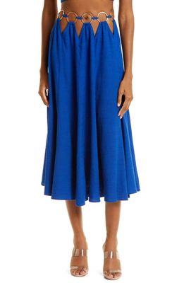 Cult Gaia Idris Linen Blend Maxi Skirt in Persian Blue