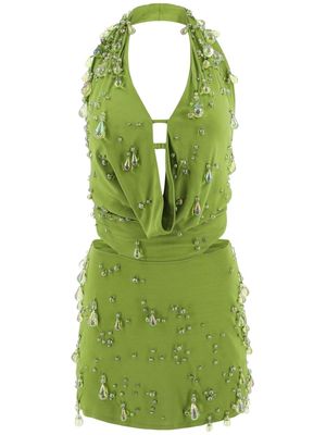 Cult Gaia Issey bead-embellished mini dress - Green