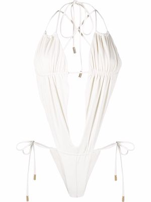 Cult Gaia Katrice ruched swimsuit - White