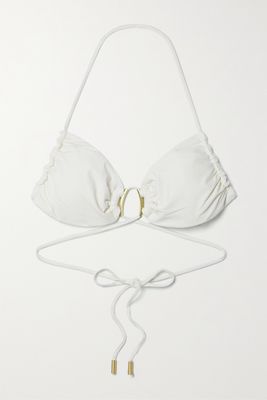 Cult Gaia - Liana Recycled Embellished Bikini Top - Off-white