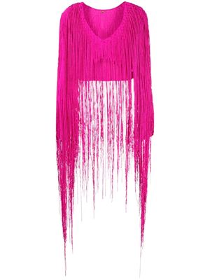 Cult Gaia Lorena fringed cropped top - ANEMONE