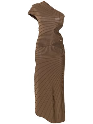 Cult Gaia Lurenz asymmetric midi dress - Brown